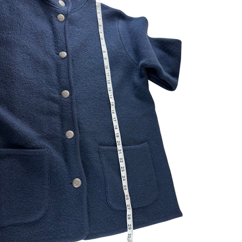 Vintage L.L.Bean 100% Wool Button Front Jacket Women’s Large Navy Blue Heritage - Picture 5 of 10